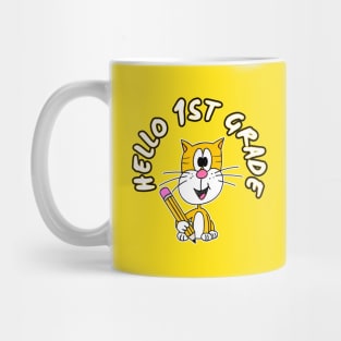 Hello 1st Grade Cat Back To School 2022 Mug